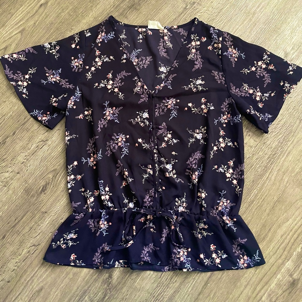 Purple floral shirt